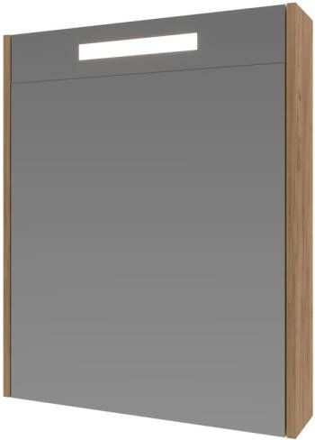 INK Spiegelkast Proline Premium Met Houten Deur Geïntrigeerd LED Verlichting 60x14x60 cm Whisky Oak