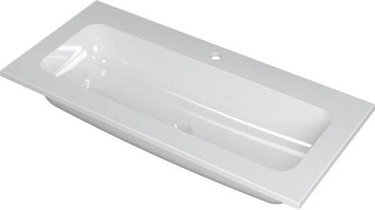 INK Wastafel Faktor polystone centraal met 1 kraangat 100 cm x 45 cm x 1 5 cm Glans wit 3407011