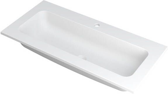 INK Wastafel Faktor polystone centraal met 1 kraangat 100 cm x 45 cm x 1 5 cm Mat wit 3407211
