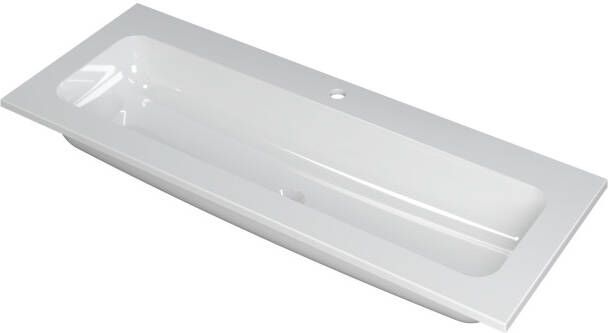 INK Wastafel Faktor polystone centraal met 1 kraangat 120 cm x 45 cm x 1 5 cm Glans wit 3407021