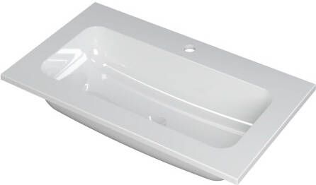 INK Wastafel Faktor polystone centraal met 1 kraangat 80 cm x 45 cm x 1 5 cm Glans wit 3407001