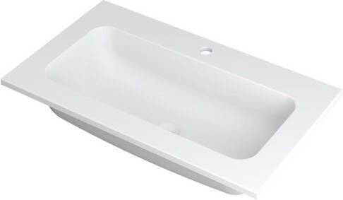 INK Wastafel Faktor polystone centraal met 1 kraangat 80 cm x 45 cm x 1 5 cm Mat wit 3407201