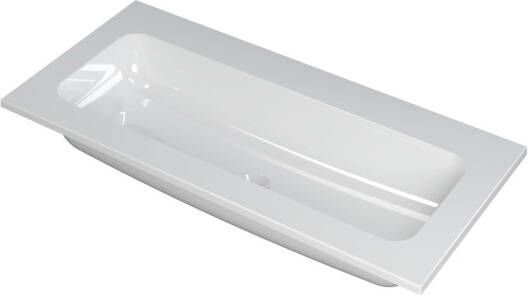 INK Wastafel Faktor polystone centraal zonder kraangat 100 cm x 45 cm x 1 5 cm Glans wit 3407010