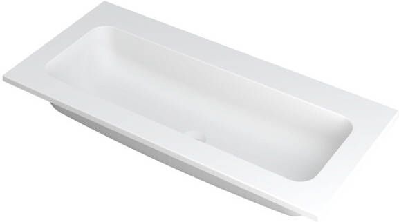 INK Wastafel Faktor polystone centraal zonder kraangat 100 cm x 45 cm x 1 5 cm Mat wit 3407210
