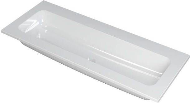 INK Wastafel Faktor polystone centraal zonder kraangat 120 cm x 45 cm x 1 5 cm Glans wit 3407020
