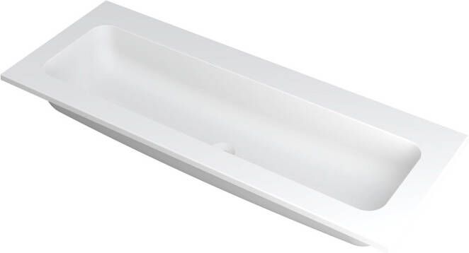 INK Wastafel Faktor polystone centraal zonder kraangat 120 cm x 45 cm x 1 5 cm Mat wit 3407220