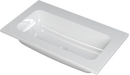 INK Wastafel Faktor polystone centraal zonder kraangat 80 cm x 45 cm x 1 5 cm Glans wit 3407000