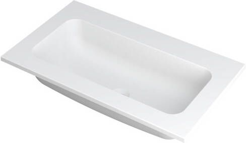 INK Wastafel Faktor polystone centraal zonder kraangat 80 cm x 45 cm x 1 5 cm Mat wit 3407200