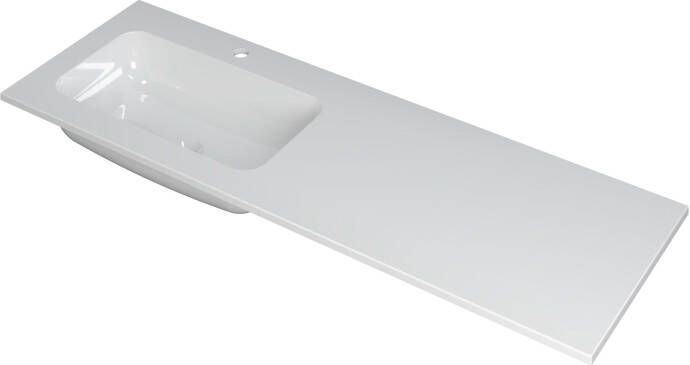 INK Wastafel Faktor polystone l s met 1 kraangat 140 cm x 45 cm x 1 5 cm Glans wit 3407035