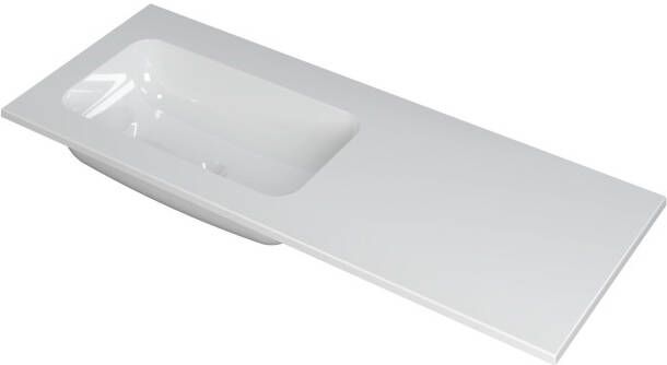 INK Wastafel Faktor polystone l s zonder kraangat 120 cm x 45 cm x 1 5 cm Glans wit 3407024