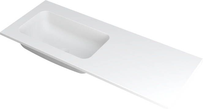 INK Wastafel Faktor polystone l s zonder kraangat 120 cm x 45 cm x 1 5 cm Mat wit 3407224