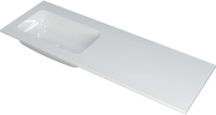 INK Wastafel Faktor polystone l s zonder kraangat 140 cm x 45 cm x 1 5 cm Glans wit 3407034