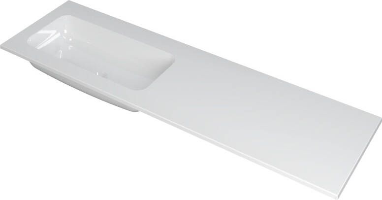 INK Wastafel Faktor polystone l s zonder kraangat 160 cm x 45 cm x 1 5 cm Glans wit 3407044
