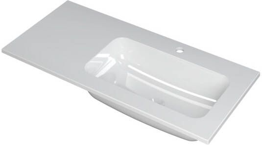 INK Wastafel Faktor polystone rechts met 1 kraangat 100 cm x 45 cm x 1 5 cm Glans wit 3407018