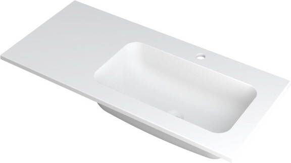 INK Wastafel Faktor polystone rechts met 1 kraangat 100 cm x 45 cm x 1 5 cm Mat wit 3407218