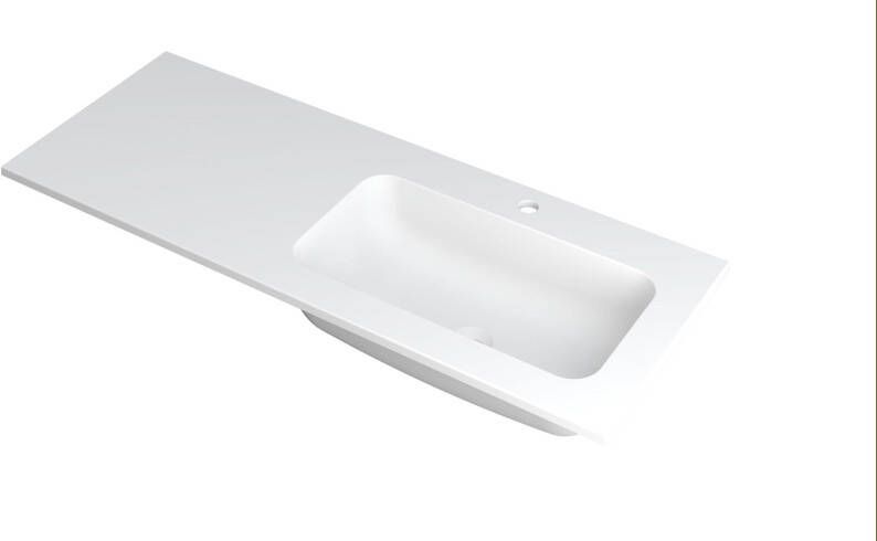 INK Wastafel Faktor polystone rechts met 1 kraangat 120 cm x 45 cm x 1 5 cm Mat wit 3407228