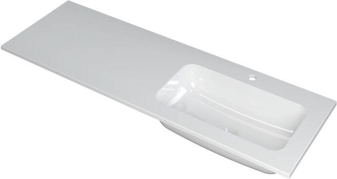 INK Wastafel Faktor polystone rechts met 1 kraangat 140 cm x 45 cm x 1 5 cm Glans wit 3407038