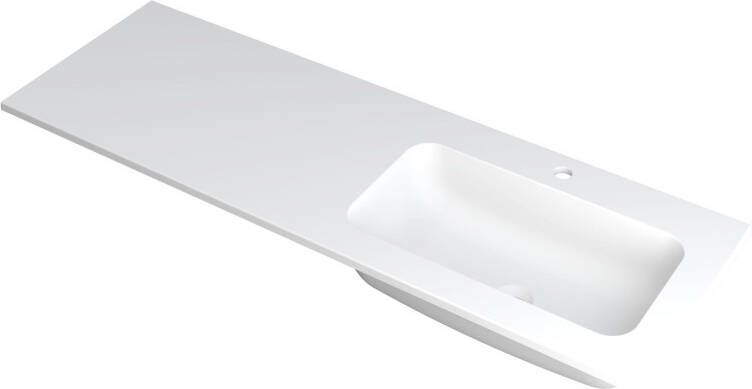 INK Wastafel Faktor polystone rechts met 1 kraangat 140 cm x 45 cm x 1 5 cm Mat wit 3407238