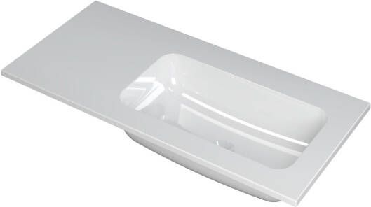 INK Wastafel Faktor polystone rechts zonder kraangat 100 cm x 45 cm x 1 5 cm Glans wit 3407017