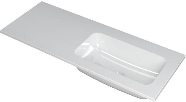 INK Wastafel Faktor polystone rechts zonder kraangat 120 cm x 45 cm x 1 5 cm Glans wit 3407027