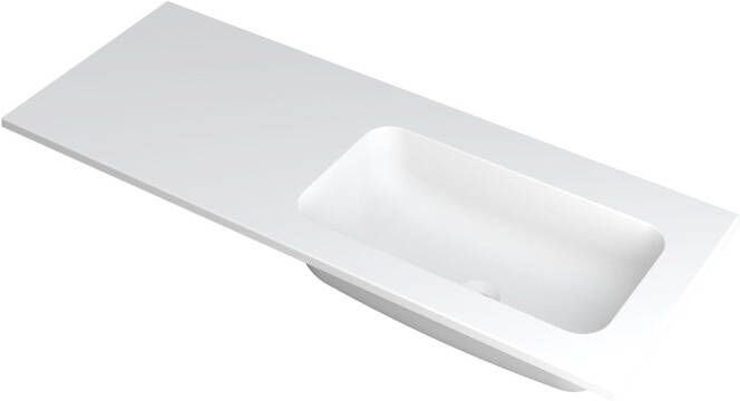 INK Wastafel Faktor polystone rechts zonder kraangat 120 cm x 45 cm x 1 5 cm Mat wit 3407227