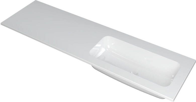 INK Wastafel Faktor polystone rechts zonder kraangat 160 cm x 45 cm x 1 5 cm Glans wit 3407047