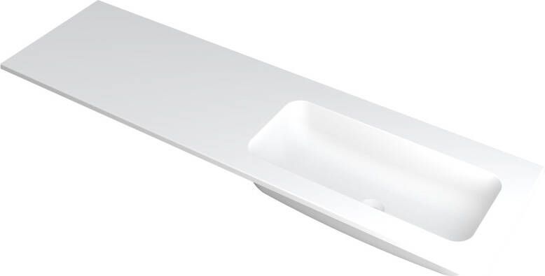 INK Wastafel Faktor polystone rechts zonder kraangat 160 cm x 45 cm x 1 5 cm Mat wit 3407247