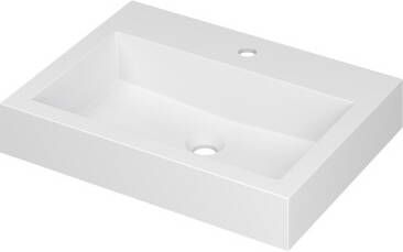 INK Wastafel Momento Polystone met 1 kraangat 60 cm x 45 cm x 9 cm Mat wit 3421301