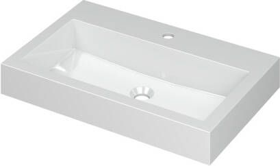 INK Wastafel Momento Polystone met 1 kraangat 70 cm x 45 cm x 9 cm Glans wit 3421011
