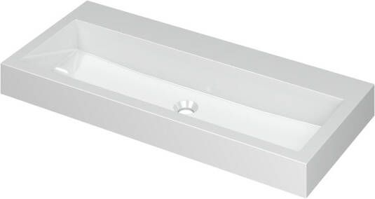 INK Wastafel Momento Polystone zonder kraangat 100 cm x 45 cm x 9 cm Glans wit 3421030