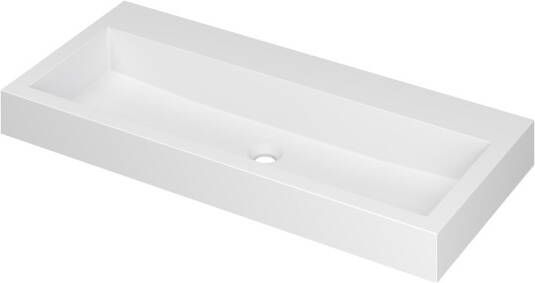 INK Wastafel Momento Polystone zonder kraangat 100 cm x 45 cm x 9 cm Mat wit 3421330