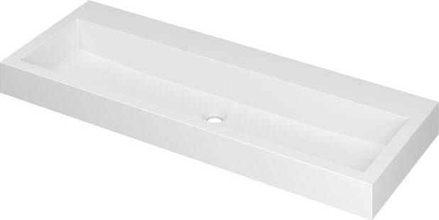 INK Wastafel Momento Polystone zonder kraangat 120 cm x 45 cm x 9 cm Mat wit 3421340