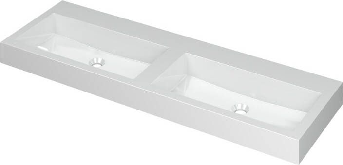 INK Wastafel Momento Polystone zonder kraangat 140 cm x 45 cm x 9 cm Glans wit 3421050