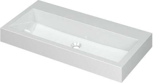 INK Wastafel Momento Polystone zonder kraangat 90 cm x 45 cm x 9 cm Glans wit 3421020