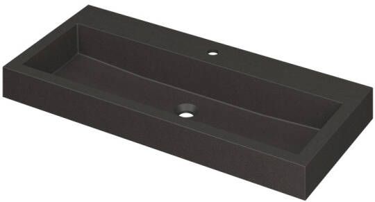 INK Wastafel Momento Quartz met 1 kraangat 100 cm x 45 cm x 9 cm Quartz zwart 3421231