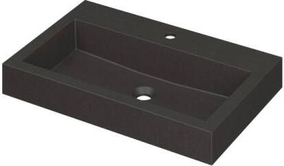 INK Wastafel Momento Quartz met 1 kraangat 70 cm x 45 cm x 9 cm Quartz zwart 3421211