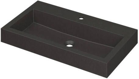 INK Wastafel Momento Quartz met 1 kraangat 80 cm x 45 cm x 9 cm Quartz zwart 3421216