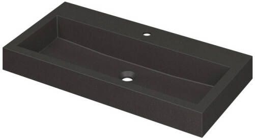 INK Wastafel Momento Quartz met 1 kraangat 90 cm x 45 cm x 9 cm Quartz zwart 3421221