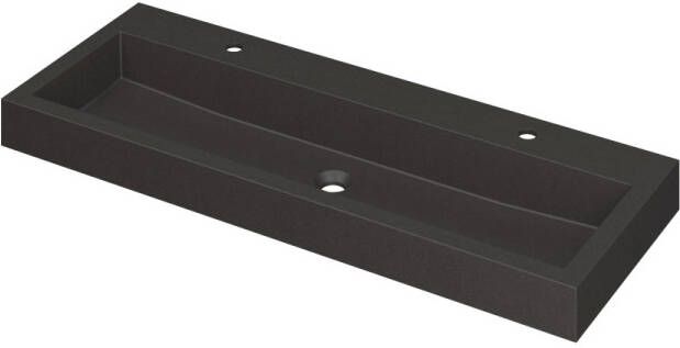INK Wastafel Momento Quartz met 2 kraangaten 120 cm x 45 cm x 9 cm Quartz zwart 3421242