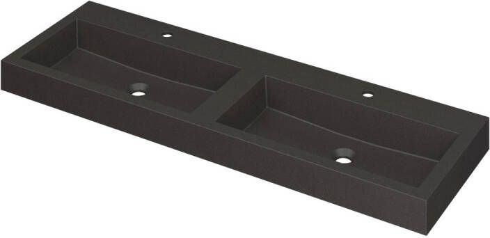 INK Wastafel Momento Quartz met 2 kraangaten 140 cm x 45 cm x 9 cm Quartz zwart 3421251