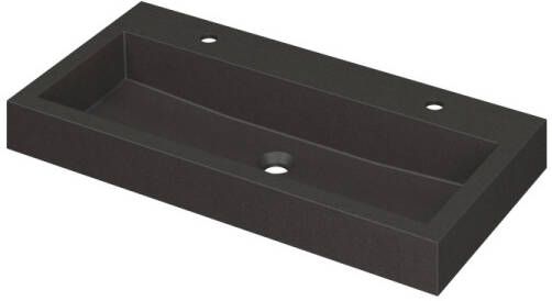 INK Wastafel Momento Quartz met 2 kraangaten 90 cm x 45 cm x 9 cm Quartz zwart 3421222