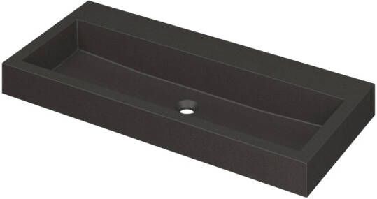 INK Wastafel Momento Quartz zonder kraangat 100 cm x 45 cm x 9 cm Quartz zwart 3421230