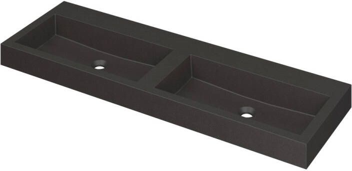 INK Wastafel Momento Quartz zonder kraangat 140 cm x 45 cm x 9 cm Quartz zwart 3421250