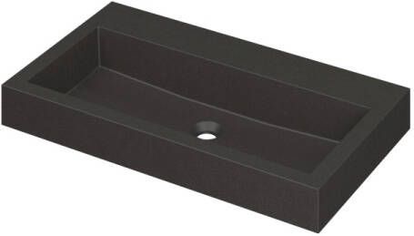 INK Wastafel Momento Quartz zonder kraangat 80 cm x 45 cm x 9 cm Quartz zwart 3421215