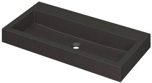 INK Wastafel Momento Quartz zonder kraangat 90 cm x 45 cm x 9 cm Quartz zwart 3421220
