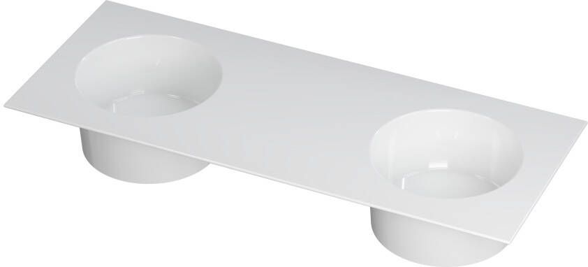INK Wastafel UFO porselein rond dubbel zonder kraangat 120 cm x 48 cm x 18 cm Glans wit 0300970