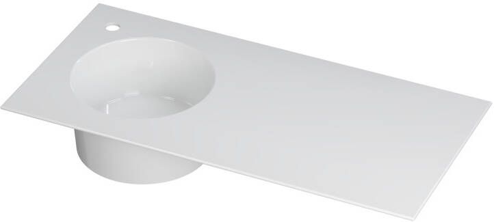 INK Wastafel UFO porselein rond l s met 1 kraangat l s 100 cm x 48 cm x 18 cm Glans wit 0300931