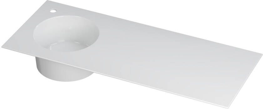 INK Wastafel UFO porselein rond l s met 1 kraangat l s 120 cm x 48 cm x 18 cm Glans wit 0300951
