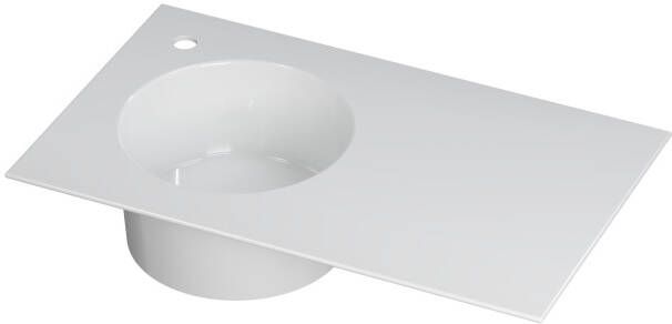 INK Wastafel UFO porselein rond l s met 1 kraangat l s 80 cm x 48 cm x 18 cm Glans wit 0300911