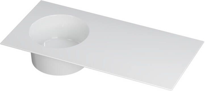 INK Wastafel UFO porselein rond l s zonder kraangat 100 cm x 48 cm x 18 cm Glans wit 0300930